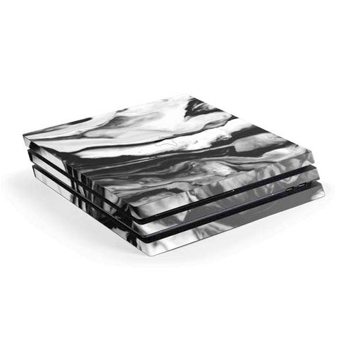 Black and White Marble Ink PlayStation PS4 Skins