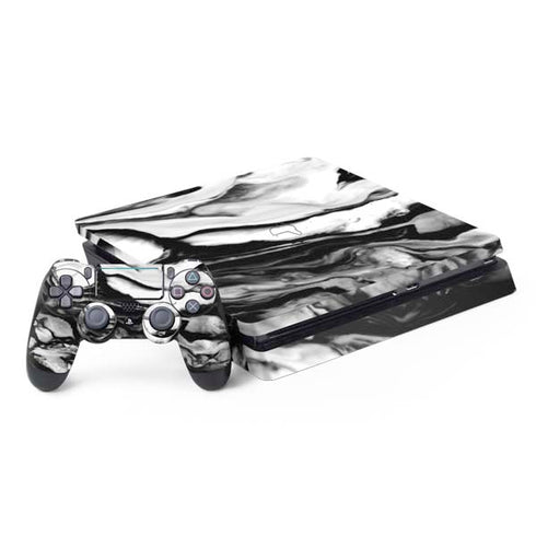 Black and White Marble Ink PlayStation PS4 Skins