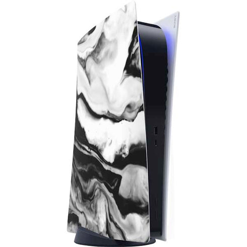 Black and White Marble Ink PlayStation PS5 Skins