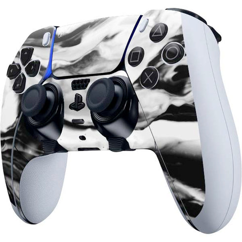 Black and White Marble Ink PS5 DualSense Edge Pro Controller Skin