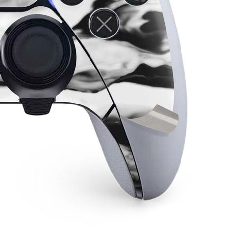 Black and White Marble Ink PS5 DualSense Edge Pro Controller Skin