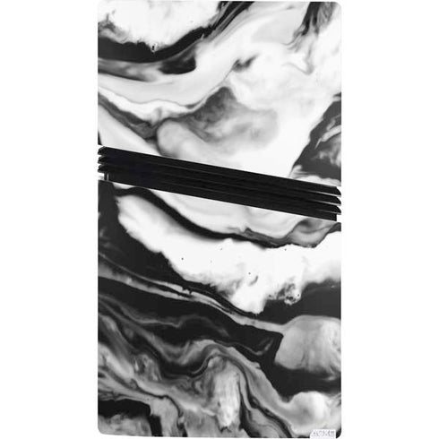 Black and White Marble Ink PS5 Pro Bundle Skin
