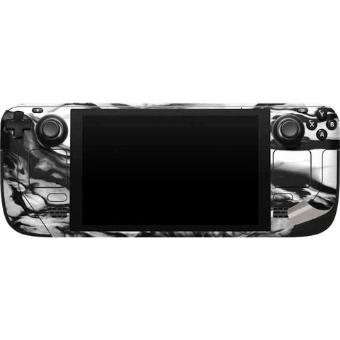 Black and White Marble Ink Steam Deck Handheld Gaming Computer Skin
