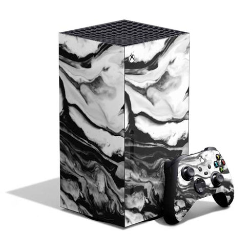 Black and White Marble Ink XBox Series X Digital Edition Bundle Skin