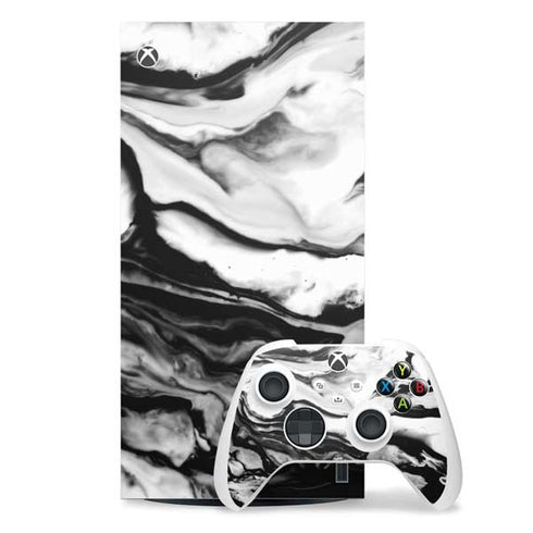 Black and White Marble Ink Xbox Series X Skins