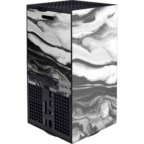 Black and White Marble Ink XBox Series X Digital Edition Console Skin