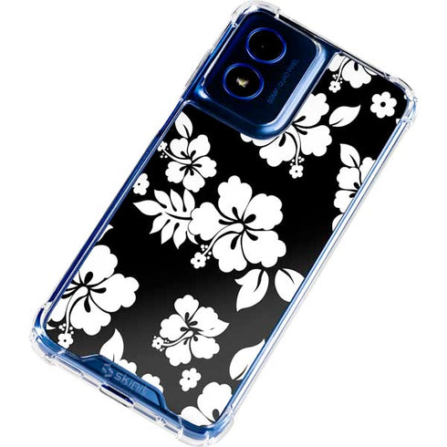 Black and White Moto G Play 4G (2024) Clear Case