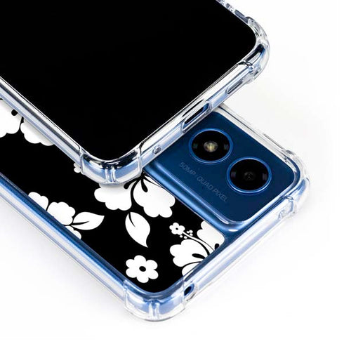 Black and White Moto G Play 4G (2024) Clear Case