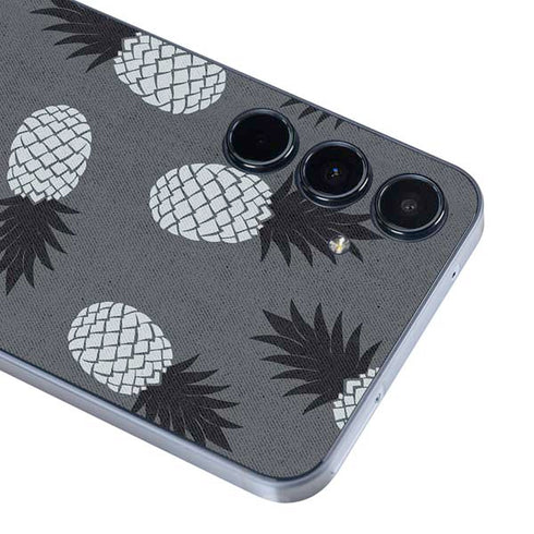Black and White Pineapples Galaxy A35 5G Skin