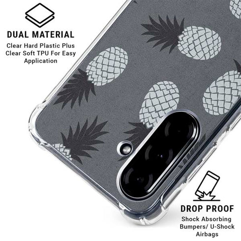 Black and White Pineapples Galaxy A36 5G Clear Case