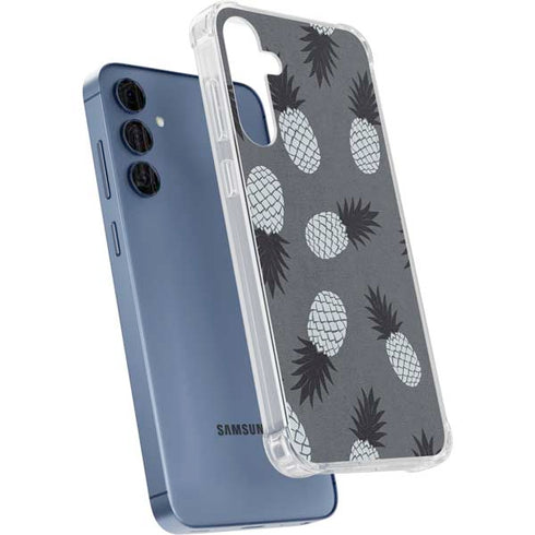 Black and White Pineapples Galaxy A55 5G Clear Case
