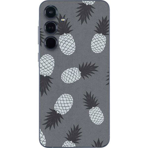 Black and White Pineapples Galaxy A55 5G Skin
