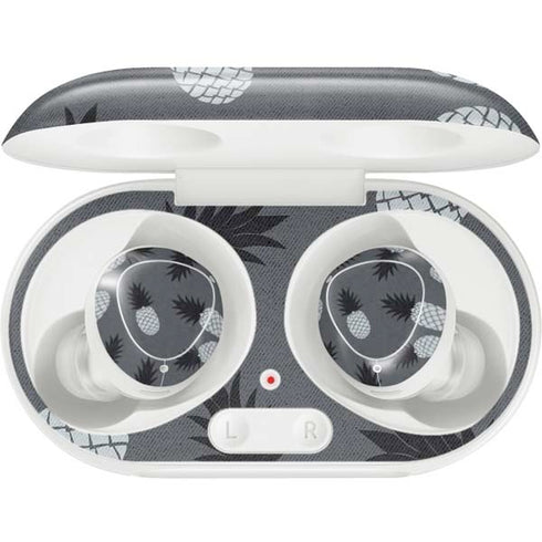 Black and White Pineapples Galaxy Buds Plus Skin