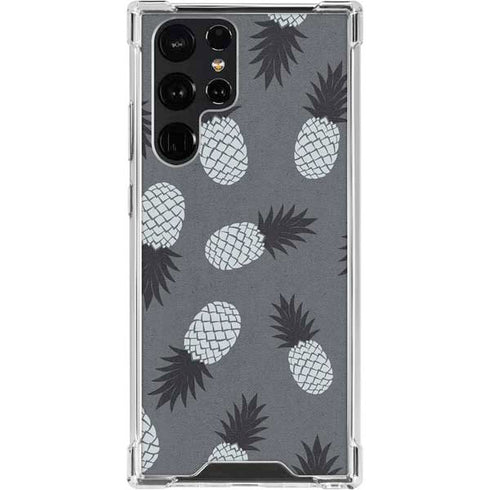 Black and White Pineapples Galaxy S23 Ultra Clear Case