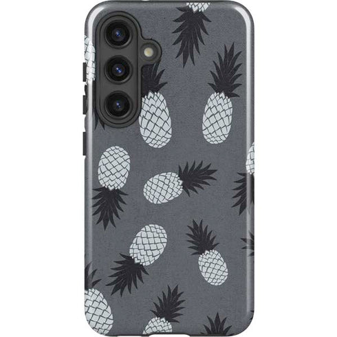 Black and White Pineapples Galaxy S25 Impact Case