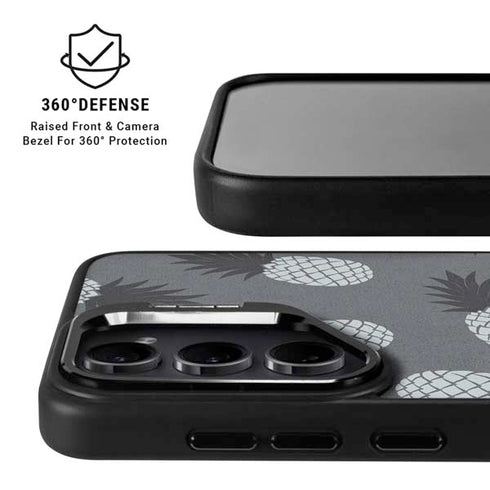 Black and White Pineapples Galaxy S24 Kickstand Case