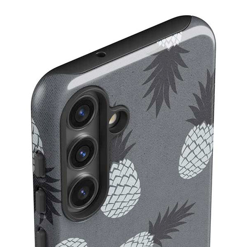 Black and White Pineapples Galaxy S25 Plus Impact Case