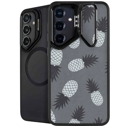 Black and White Pineapples Galaxy S25 Plus Kickstand Case