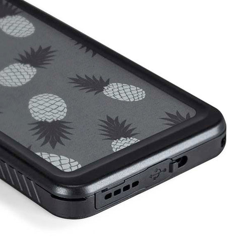 Black and White Pineapples Galaxy S24 Plus Waterproof Case