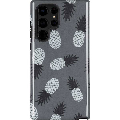 Black and White Pineapples Galaxy Cases