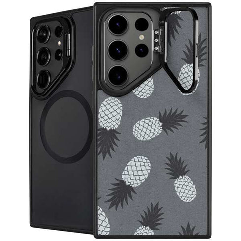 Black and White Pineapples Galaxy S25 Ultra Kickstand Case