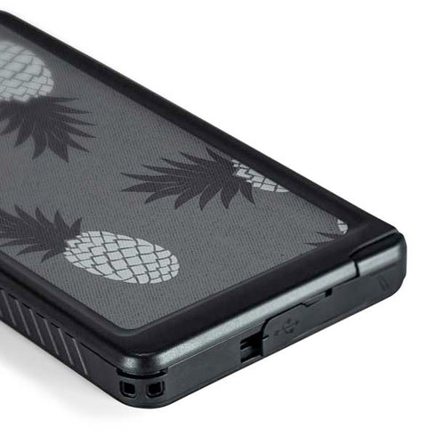 Black and White Pineapples Galaxy S24 Ultra Waterproof Case