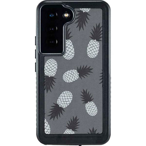 Black and White Pineapples Galaxy S24 Waterproof Case