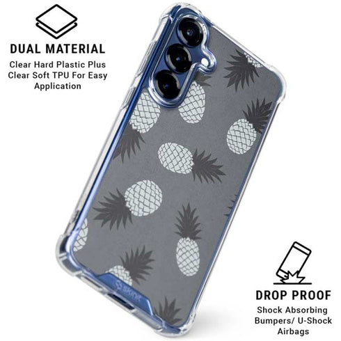 Black and White Pineapples Galaxy S25 Clear Case
