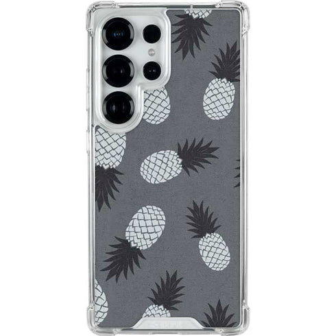 Black and White Pineapples Galaxy S25 Ultra Clear Case