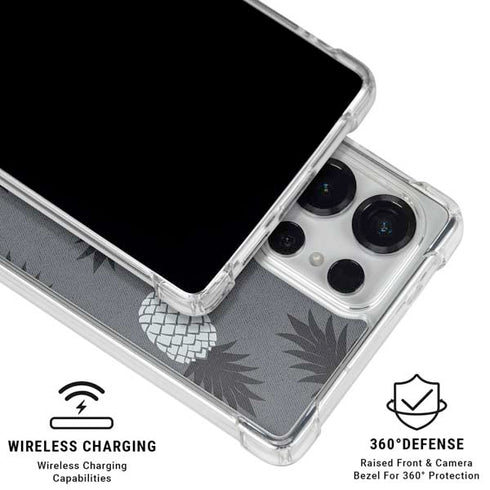 Black and White Pineapples Galaxy S25 Ultra Clear Case