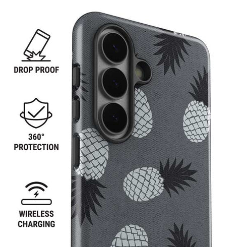 Black and White Pineapples Galaxy S26 Impact Case