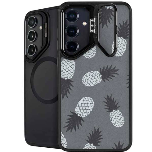 Black and White Pineapples Galaxy S26 Kickstand Case