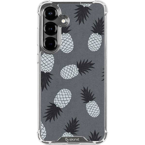 Black and White Pineapples Galaxy S26 Plus Clear Case
