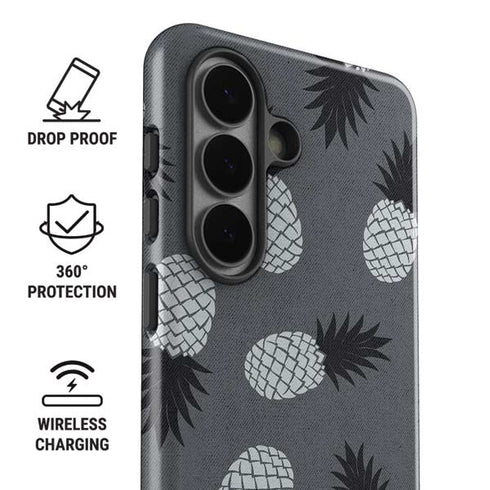 Black and White Pineapples Galaxy S26 Plus Impact Case