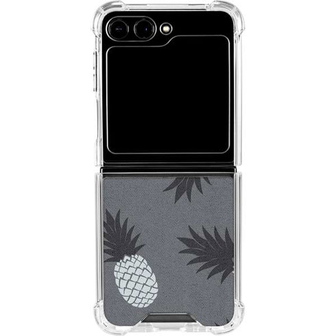 Black and White Pineapples Galaxy Z Flip6 Clear Case