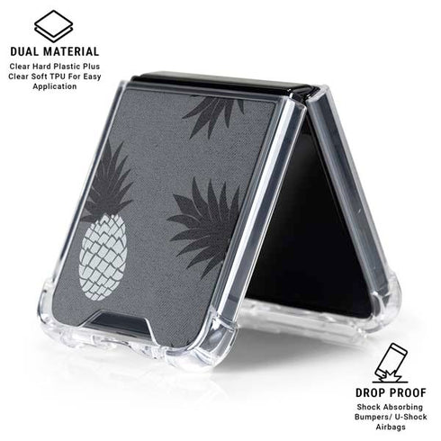 Black and White Pineapples Galaxy Z Flip6 Clear Case