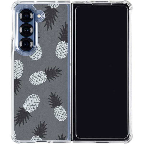 Black and White Pineapples Galaxy Z Fold6 Clear Case