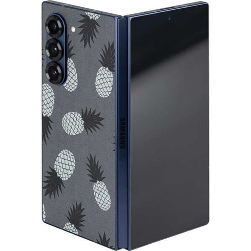 Black and White Pineapples Galaxy Z Fold6 Skin
