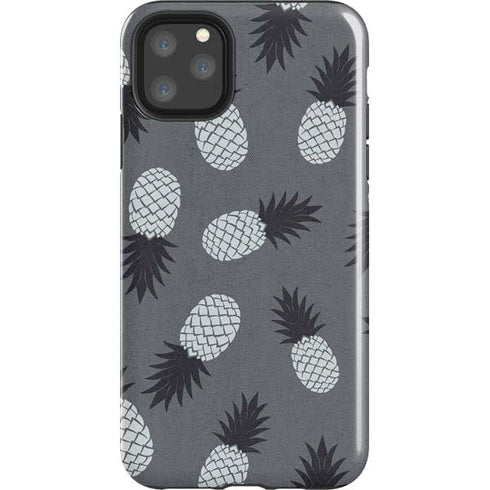 Black and White Pineapples iPhone Cases
