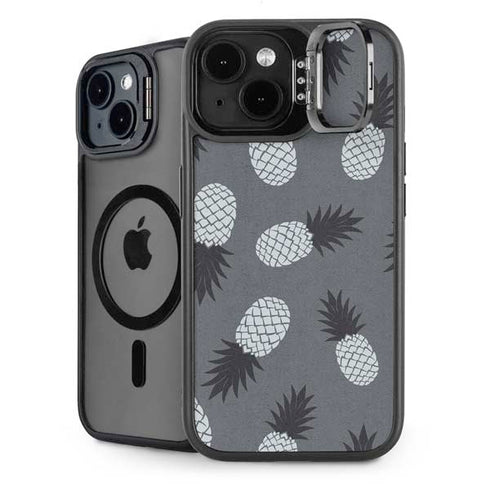Black and White Pineapples iPhone 13 Kickstand Case