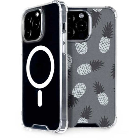 Black and White Pineapples iPhone Cases