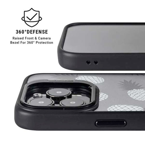 Black and White Pineapples iPhone 14 Pro Kickstand Case