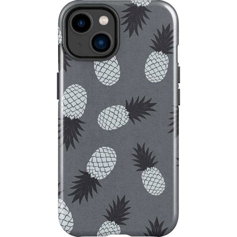 Black and White Pineapples iPhone 15 Impact Case