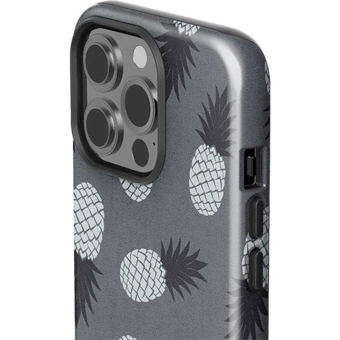 Black and White Pineapples iPhone 15 Pro Impact Case