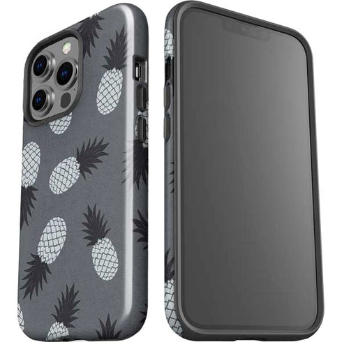 Black and White Pineapples iPhone 15 Pro Impact Case