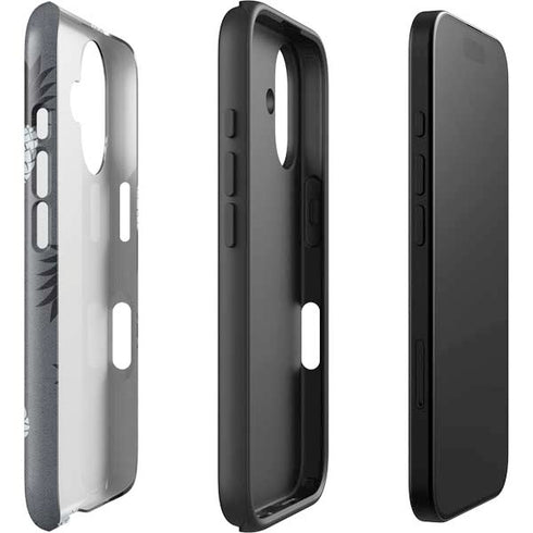 Black and White Pineapples iPhone 16 Plus Impact Case