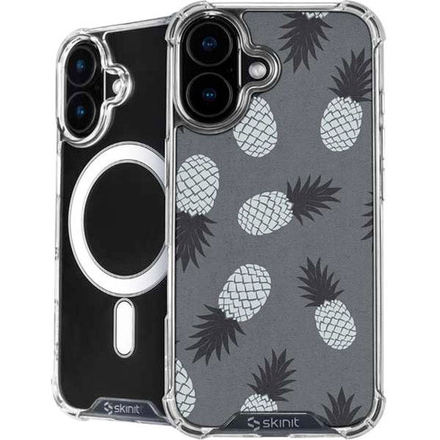 Black and White Pineapples iPhone 16 Plus MagSafe Case