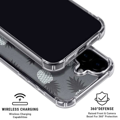 Black and White Pineapples iPhone 16 Plus MagSafe Case