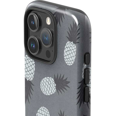 Black and White Pineapples iPhone 16 Pro Impact Case