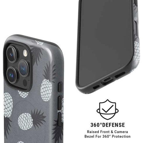 Black and White Pineapples iPhone 16 Pro Magsafe Impact Case